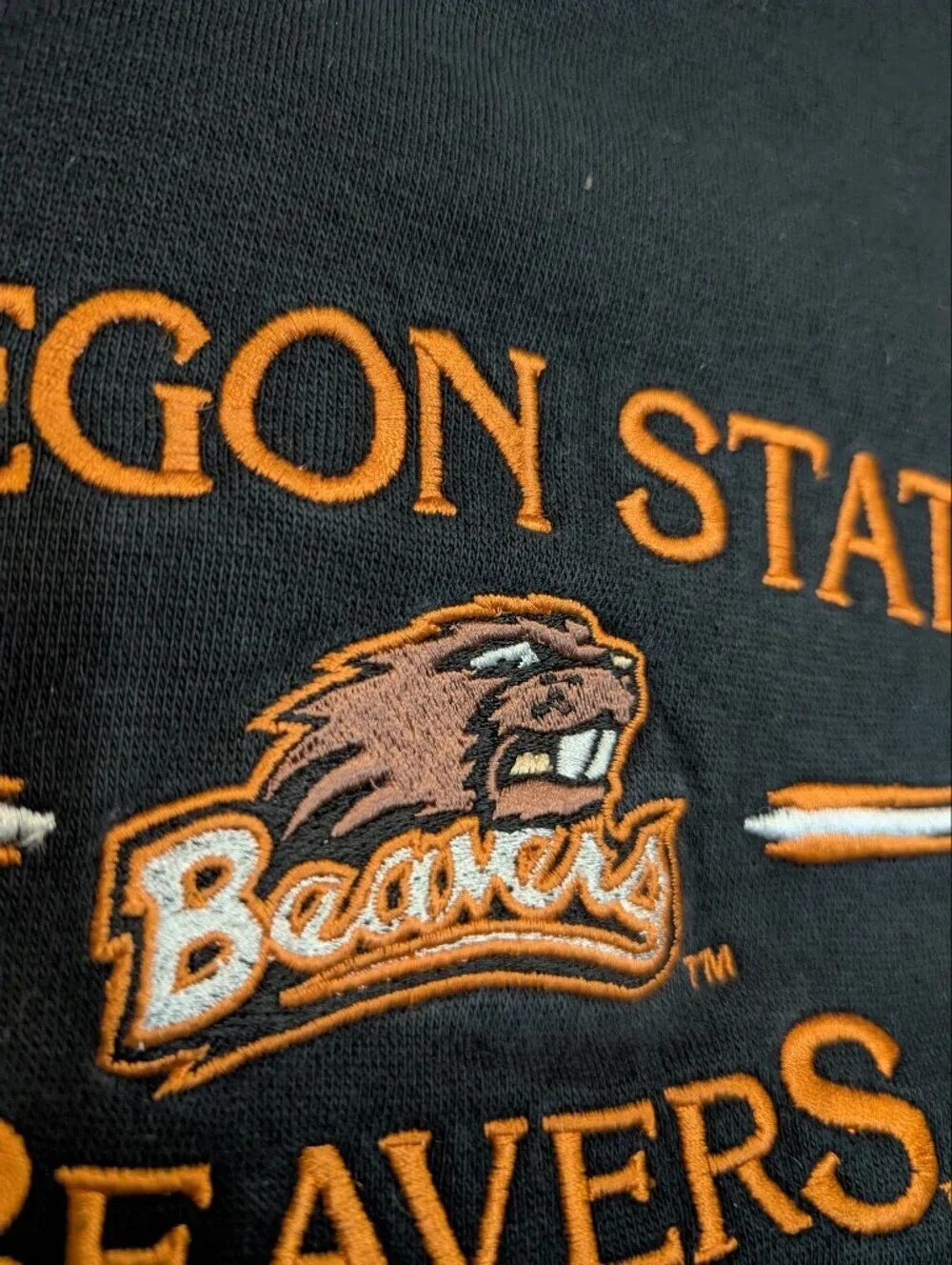 Y2K Crable Sportswear Oregon State Beavers Sweatshirt Adult M Black Orange